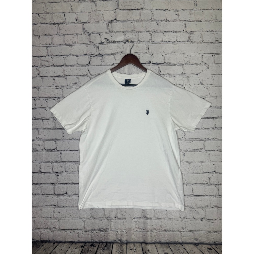 US Polo Assn Mens White Short Sleeve T Shirt Classic Pony Logo Size L